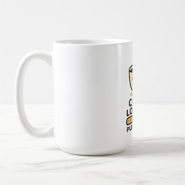 Kaffee wird geladen, bitte warten - Lustiger Morge Kaffeetasse (Links)