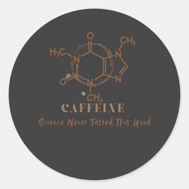 Kaffee-Witziges-Kaffee-Wissenschaft-Design Runder Aufkleber (Vorderseite)