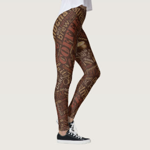 Kaffee Word Cloud Brown ID283 Leggings