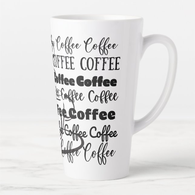 Kaffee-Wort-Kunst-Design Milchtasse (Rechts)