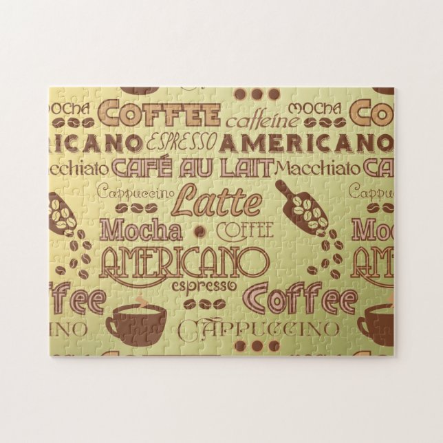 Kaffee-Wörter Puzzle (Horizontal)