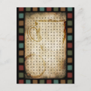Kaffee-Wortsuche Postkarte