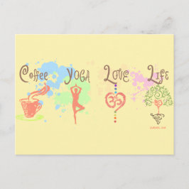 Kaffee Yoga Liebe Life Paint Spritzer Postkarte