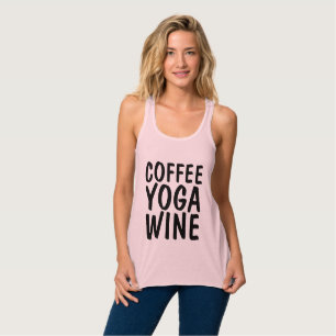 KAFFEE YOGA WEIN T - Shirt & Tanklappen