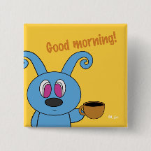 Kaffee-Zeit Rolly quadrierte Knopf