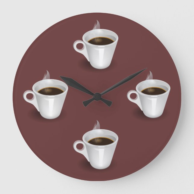 Kaffee-Zeit-Wanduhr Große Wanduhr (Vorderseite)