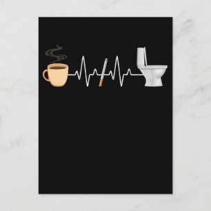 Kaffee Zigarettentoilette Funny Smoker Postkarte