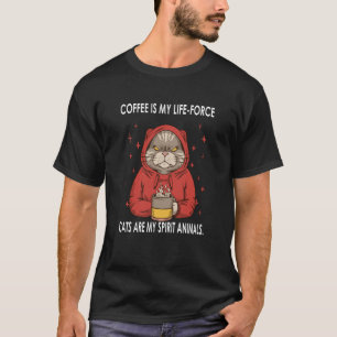 Kaffee Zitat Katzen sind meine Geisttiere 2 T-Shirt