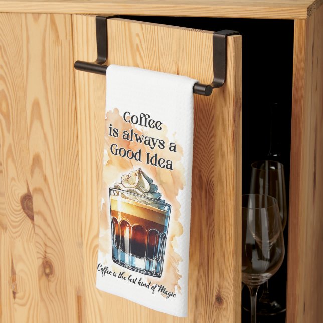 Kaffee-Zitate-Küchendekor Geschirrtuch (Drittel gefaltet)