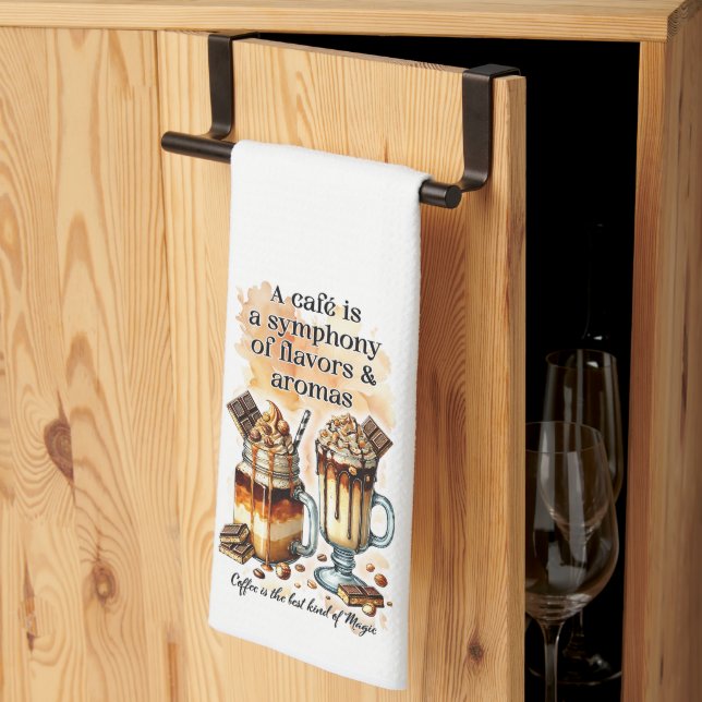 Kaffee-Zitate-Küchendekor Geschirrtuch (Drittel gefaltet)