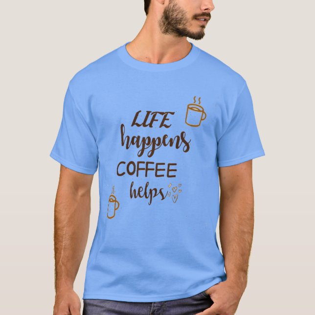 Kaffee-Zitate Vintage T-Shirt (Vorderseite)