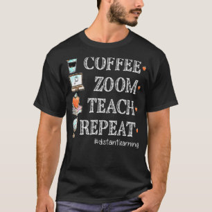 Kaffee Zoom Wiederholung der Entfernung virtueller T-Shirt