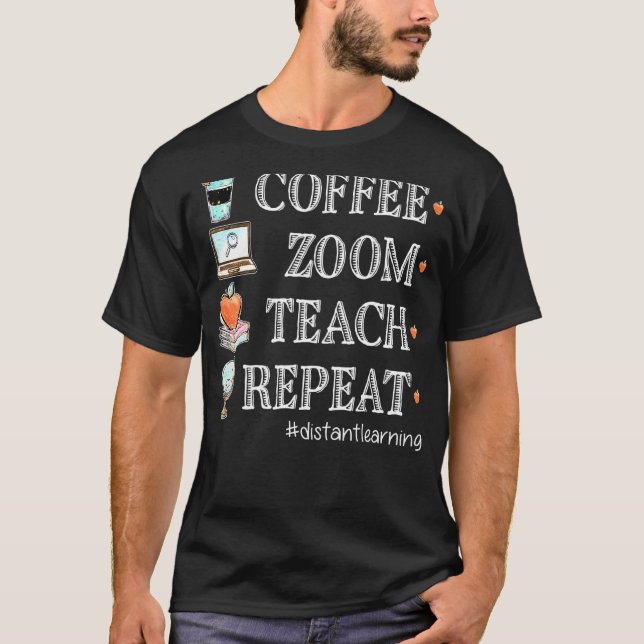 Kaffee Zoom Wiederholung der Entfernung virtueller T-Shirt (Vorderseite)