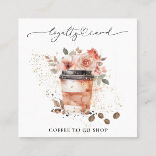 *~* Kaffee zu Glitzer Herzbelohnungen Rose QR Treuekarte