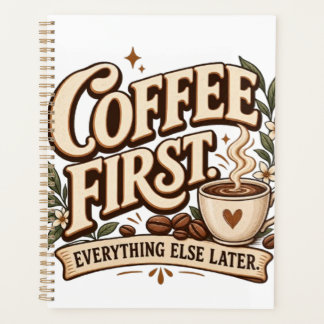 Kaffee zuerst, alles andere später Vintage Botanic Planer