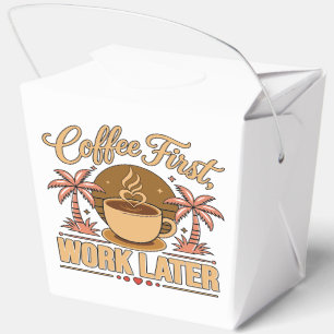Kaffee zuerst, Arbeit später. Angetrieben von Caff Geschenkschachtel
