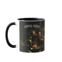 Kaffee zuerst! Caravaggio-Tasse - Benutzerdefinier