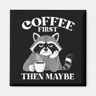 Kaffee zuerst, dann vielleicht lustiger Introvert Magnet