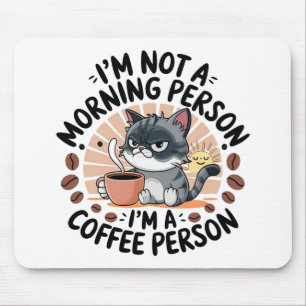 Kaffee-zuerst-Haltung Lustiges Katzen-Design Mousepad