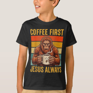 Kaffee zuerst Jesus Christlich Lustige Geschenke B T-Shirt
