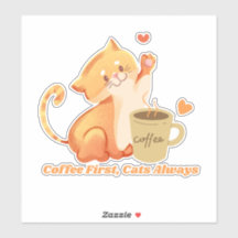 Kaffee zuerst, Katzen immer süße Katzen-Kaffee-Auf