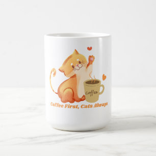 Kaffee zuerst, Katzen immer süße Katzen-Kaffeestic Kaffeetasse