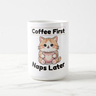 Kaffee zuerst, Nickerchen später, süße Katze | Kaw Kaffeetasse
