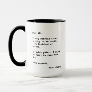 Kaffee zuerst, sprechen später Tasse