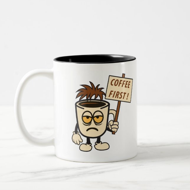 Kaffee zuerst! zweifarbige tasse (Links)