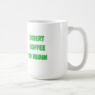 Kaffee zum Beginnen der Tasse einfügen