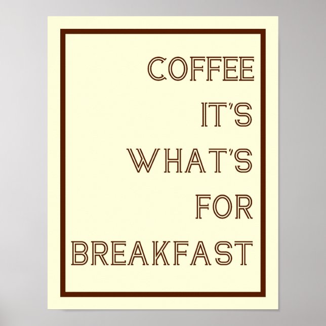 Kaffee zum Frühstück Poster (Vorne)
