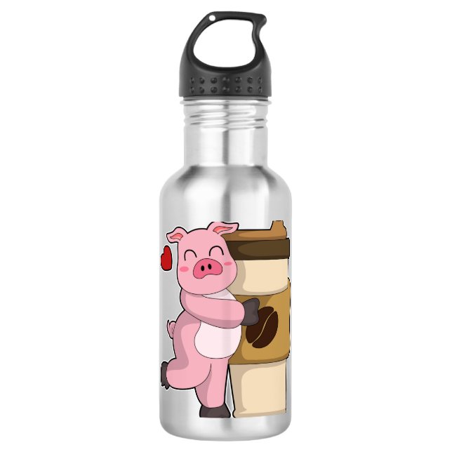 Kaffee zum Mitnehmen Edelstahlflasche (Vorderseite)