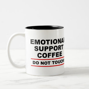 Kaffee zur emotionalen Unterstützung Zweifarbige Tasse