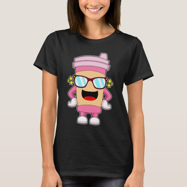 Kaffee zur Sonnenbrille T-Shirt (Vorderseite)