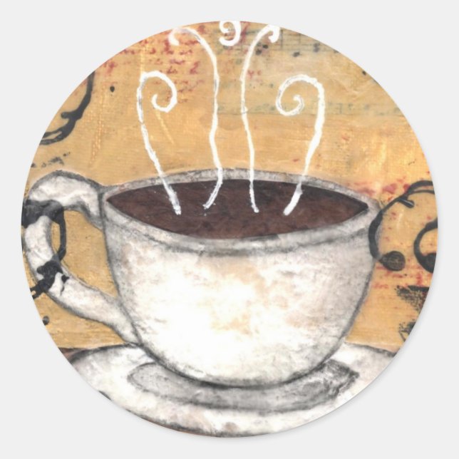 Kaffeeaufkleber Runder Aufkleber (Vorderseite)
