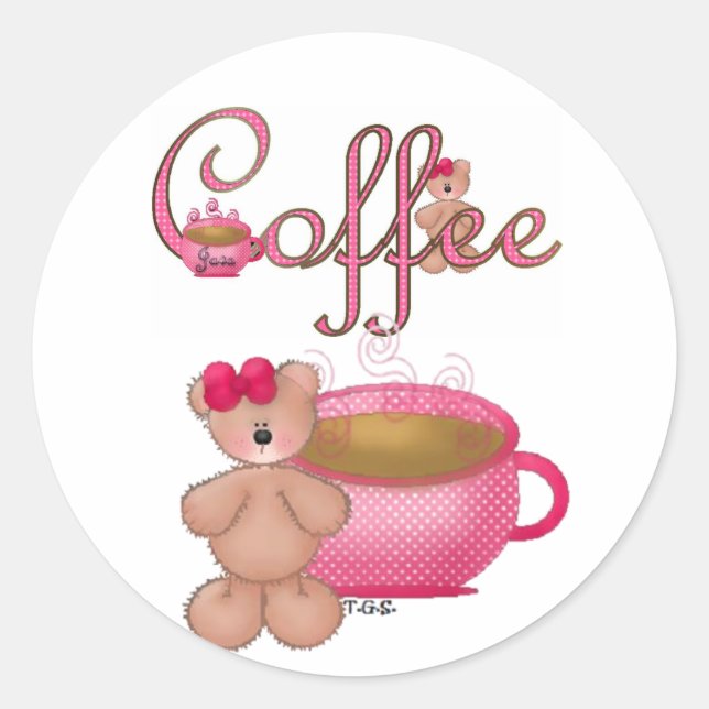 Kaffeeaufkleber Runder Aufkleber (Vorderseite)