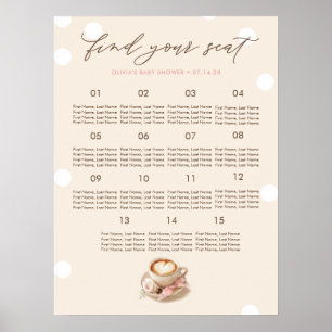 Kaffeebaby-Party-Sitzplan Poster