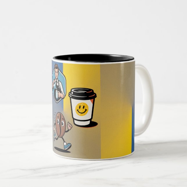 Kaffeebasiertes Design Kaffeetasse  (VorderseiteRechts)