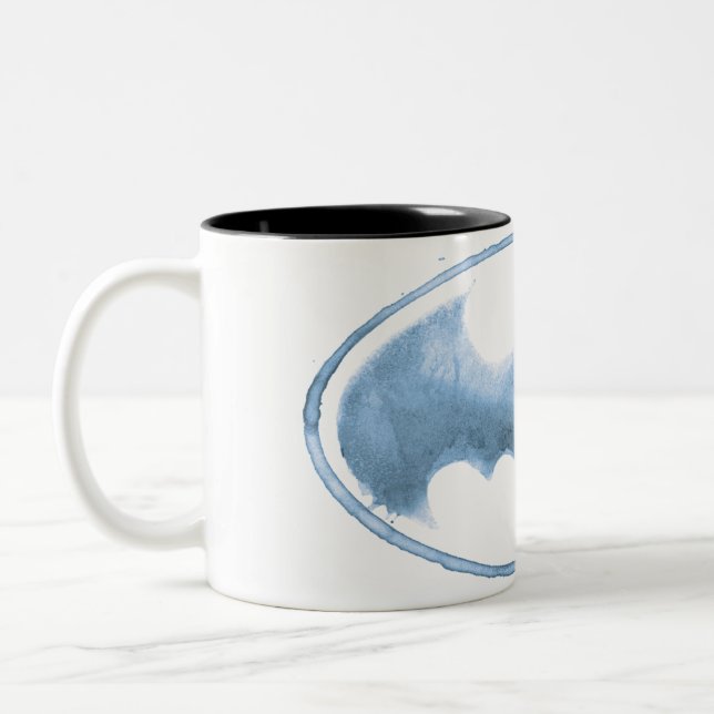 Kaffeebasis Symbol - Blau Zweifarbige Tasse (Links)