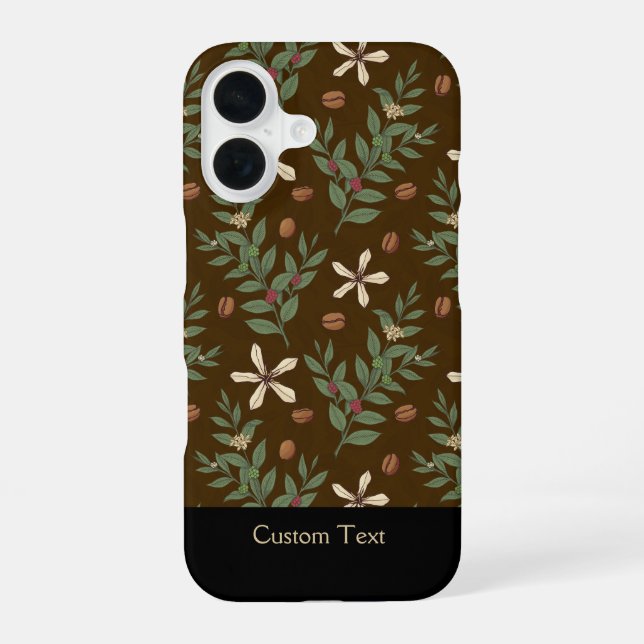 Kaffeebaummuster iPhone 16 Hülle (Rückseite)