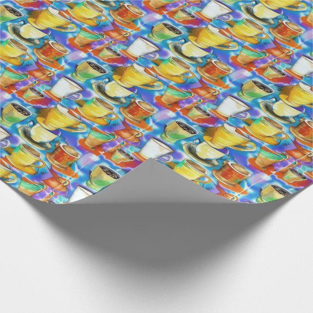 Kaffeebecher Abstraktes Ölmuster Geschenkpapier (Ecke)