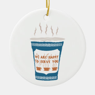 Kaffeebecher Keramik Ornament