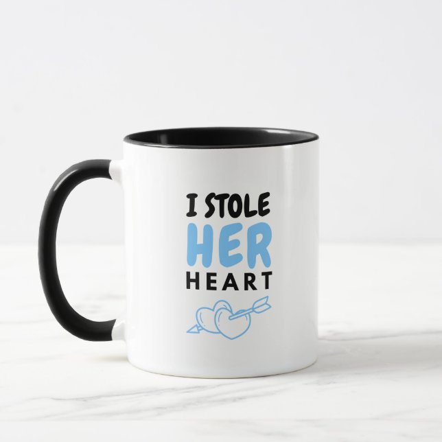 Kaffeebecher Niedlich Blue Letter Design Tasse (Links)
