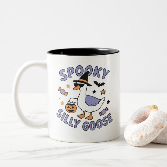 Kaffeebecher oder Teetasse (Tasse) Halloween  (Mit Donut)