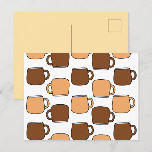 Kaffeebechermuster Postkarte