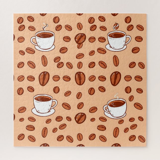 Kaffeebeeren-Tassen Cozy-Muster Puzzle (Vertikal)