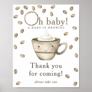 Kaffeebereitung Baby Shower Danke fürs Kommen Poster