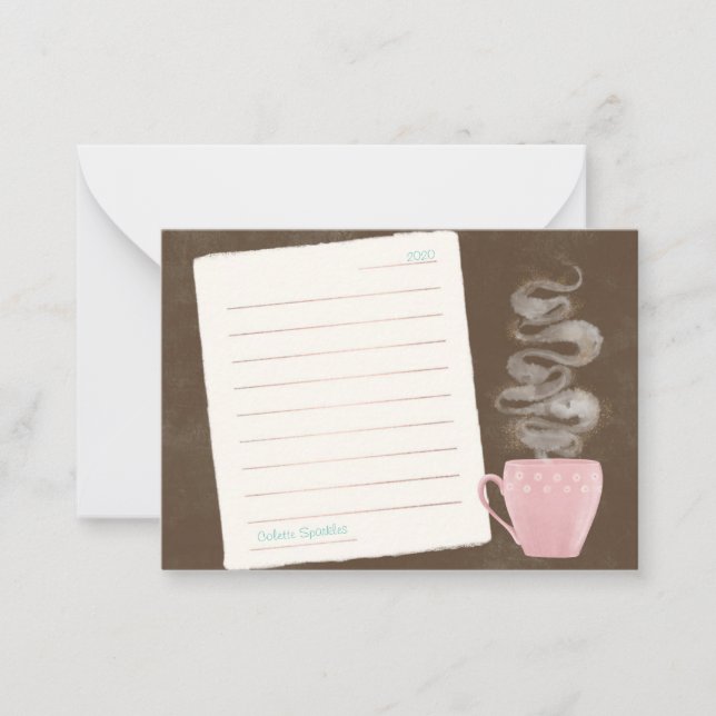 Kaffeebeschilder Mini-Karte Mitteilungskarte (Vorderseite)