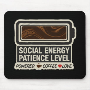 Kaffeebetriebene Sozialbatterie Lustiger Energie Mousepad