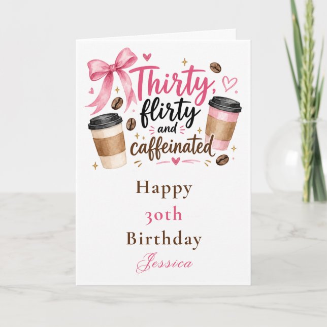 Kaffeebirthdayeinladung Karte (Vorderseite)